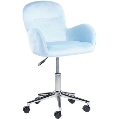 Beliani Fauteuil De Bureau Moderne Ajustable Sur Roulettes En Velours Bleu Clair Priddy - Publicité Beliani Fauteuil De Bureau Moderne Ajustable Sur Roulettes En Velours Bleu Clair Priddy - Publicité