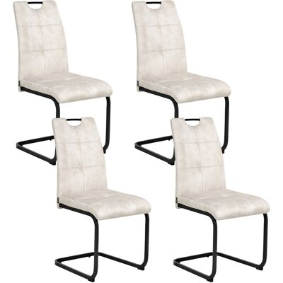 Beliani Lot De 4 Chaises De Salle À Manger En Tissu Pieds En Fer Assise Rembourrée Beige - Publicité Beliani Lot De 4 Chaises De Salle À Manger En Tissu Pieds En Fer Assise Rembourrée Beige - Publicité