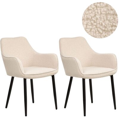 Beliani Lot De 2 Chaises De Salle À Manger Modernes Avec Accoudoirs Et Assise Rembourrée - Publicité Beliani Lot De 2 Chaises De Salle À Manger Modernes Avec Accoudoirs Et Assise Rembourrée - Publicité