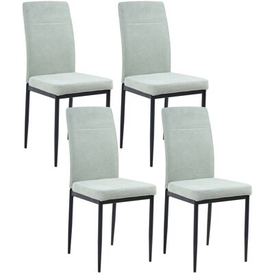 Beliani Lot De 4 Chaises De Salle À Manger En Tissu Pieds En Fer Noir Sans Accoudoirs Ve - Publicité Beliani Lot De 4 Chaises De Salle À Manger En Tissu Pieds En Fer Noir Sans Accoudoirs Ve - Publicité