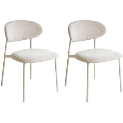 Beliani Lot De 2 Chaises De Salle À Manger Base En Métal Sans Accoudoirs Beige Clair Cow - Publicité Beliani Lot De 2 Chaises De Salle À Manger Base En Métal Sans Accoudoirs Beige Clair Cow - Publicité