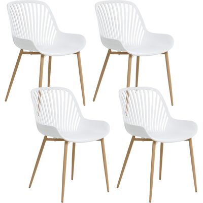 Beliani Lot De 4 Chaises De Salle À Manger Robustes En Polyester Synthétique Pieds En Fe - Publicité Beliani Lot De 4 Chaises De Salle À Manger Robustes En Polyester Synthétique Pieds En Fe - Publicité