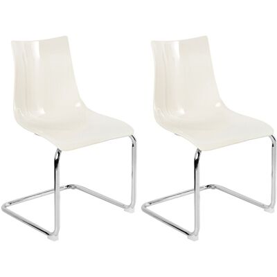 Beliani Lot De 2 Chaises De Salle À Manger Moderne En Plastique Blanc Cassé Marshall - Publicité Beliani Lot De 2 Chaises De Salle À Manger Moderne En Plastique Blanc Cassé Marshall - Publicité
