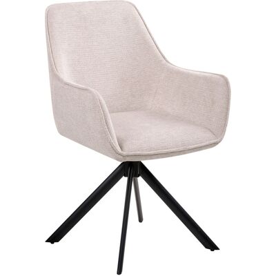 Beliani Chaise De Salle À Manger Pivotante Avec Accoudoirs Tissu Beige Clair Mornas - Publicité Beliani Chaise De Salle À Manger Pivotante Avec Accoudoirs Tissu Beige Clair Mornas - Publicité