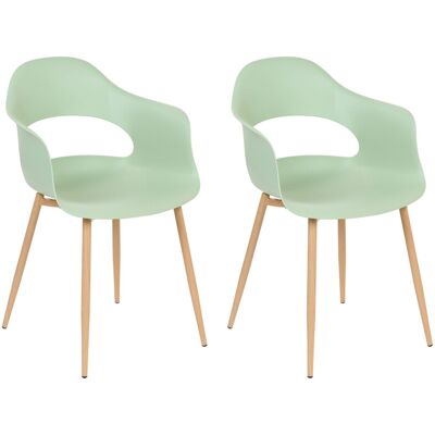 Beliani Ensemble de 2 Chaises de Salle à Manger Vert Clair - Chaises de Salle à Manger - Publicité Beliani Ensemble de 2 Chaises de Salle à Manger Vert Clair - Chaises de Salle à Manger - Publicité