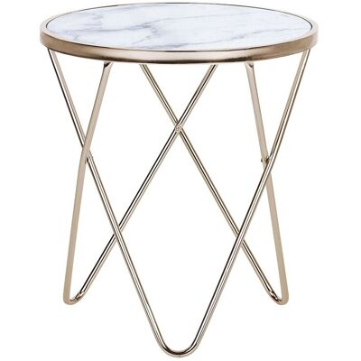 Beliani - Table D'Appoint - Meridian Ii - Ronde En Métal Doré Et Plateau En - Publicité Beliani - Table D'Appoint - Meridian Ii - Ronde En Métal Doré Et Plateau En - Publicité
