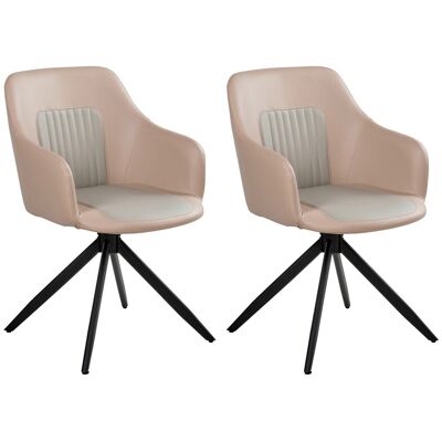 Beliani Lot De 2 Chaises De Salle À Manger En Cuir Pu Pieds En Métal Pivotantes Bicolore - Publicité Beliani Lot De 2 Chaises De Salle À Manger En Cuir Pu Pieds En Métal Pivotantes Bicolore - Publicité