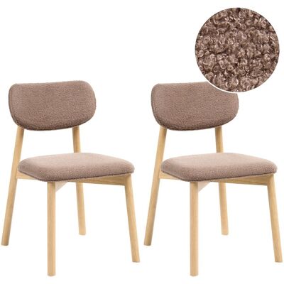 Beliani Lot De 2 Chaises De Salle À Manger En Bouclé Assise Et Dossier Rembourré En Bois - Publicité Beliani Lot De 2 Chaises De Salle À Manger En Bouclé Assise Et Dossier Rembourré En Bois - Publicité