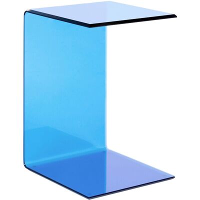 Beliani Table D'Appoint Moderne Minimaliste En Verre 40 X 61 Cm Semi-Transparent Bleu Lo - Publicité Beliani Table D'Appoint Moderne Minimaliste En Verre 40 X 61 Cm Semi-Transparent Bleu Lo - Publicité