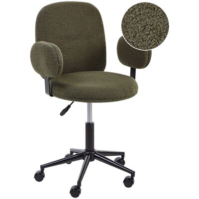 Beliani Chaise De Bureau Moderne À Hauteur Réglable En Tissu Bouclé Vert Foncé Moraga - Publicité Beliani Chaise De Bureau Moderne À Hauteur Réglable En Tissu Bouclé Vert Foncé Moraga - Publicité