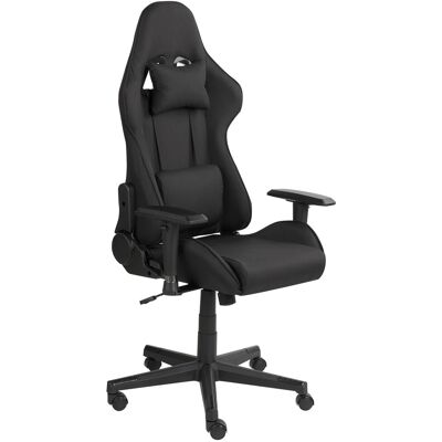 Beliani Chaise Gaming En Tissu Ergonomique Avec Accoudoirs Réglables Noir Warrior - Publicité Beliani Chaise Gaming En Tissu Ergonomique Avec Accoudoirs Réglables Noir Warrior - Publicité