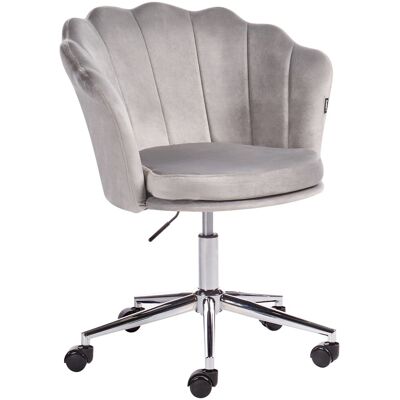 Beliani Chaise De Bureau Grise En Velours Glamour Fauteuil Coquillage Pivotant - Publicité Beliani Chaise De Bureau Grise En Velours Glamour Fauteuil Coquillage Pivotant - Publicité