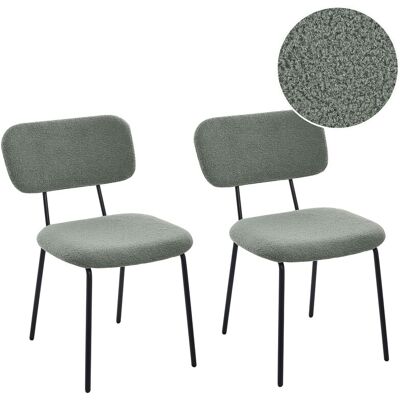 Beliani Lot De 2 Chaises De Salle À Manger Retro En Bouclé Base En Fer Vert Clair Adair - Publicité Beliani Lot De 2 Chaises De Salle À Manger Retro En Bouclé Base En Fer Vert Clair Adair - Publicité