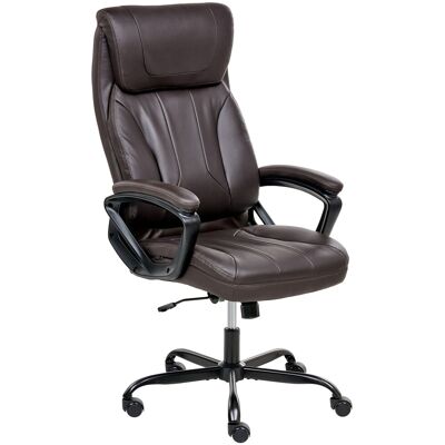 Beliani Fauteuil De Bureau En Cuir Pu Siège Inclinable Réglable En Hauteur Épais Marron - Publicité Beliani Fauteuil De Bureau En Cuir Pu Siège Inclinable Réglable En Hauteur Épais Marron - Publicité
