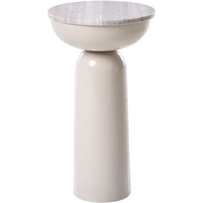 Beliani Table D'Appoint Moderne Plateau En Marbre Et Pied En Métal Revêtement Poudré Ron - Publicité Beliani Table D'Appoint Moderne Plateau En Marbre Et Pied En Métal Revêtement Poudré Ron - Publicité