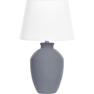 Beliani Lampe en céramique grise - Lampe de table - Céramique, lin, minimaliste - Publicité Beliani Lampe en céramique grise - Lampe de table - Céramique, lin, minimaliste - Publicité