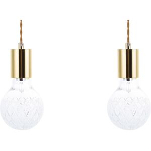 Ensemble de 2 lampes pendantes en verre doré Beliani ANZA - Lampes suspendues - Publicité Ensemble de 2 lampes pendantes en verre doré Beliani ANZA - Lampes suspendues - Publicité