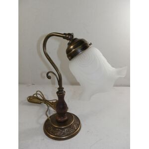 Lampe Pour Table De Chevet Chambre À Coucher En Laiton Poli Abat-Jour Verre Bois - Publicité Lampe Pour Table De Chevet Chambre À Coucher En Laiton Poli Abat-Jour Verre Bois - Publicité