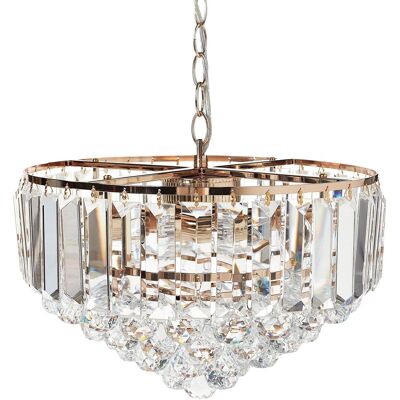 Lustre en cristal doré Beliani - 40cm - Publicité Lustre en cristal doré Beliani - 40cm - Publicité