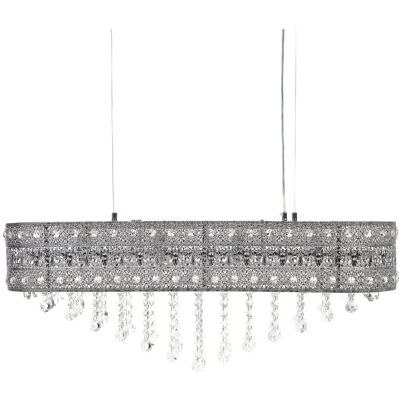 Lustre en cristal argenté Beliani - Éclairage élégant pour salon et salle à manger - Publicité Lustre en cristal argenté Beliani - Éclairage élégant pour salon et salle à manger - Publicité