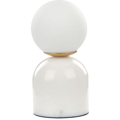 Lampe de table en marbre blanc Beliani - Décoration moderne - Publicité Lampe de table en marbre blanc Beliani - Décoration moderne - Publicité