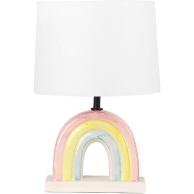 Lampe de table Beliani - Céramique multicolore, abat-jour en polyester et coton - Chambre d'enfant - Publicité Lampe de table Beliani - Céramique multicolore, abat-jour en polyester et coton - Chambre d'enfant - Publicité