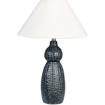 Beliani Lampe de Table Bleu et Blanc en Céramique - Lampe de Table - Publicité Beliani Lampe de Table Bleu et Blanc en Céramique - Lampe de Table - Publicité