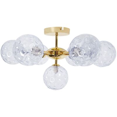 Beliani Lampe de plafond moderne en verre 7 lumières - Plafonnier - Publicité Beliani Lampe de plafond moderne en verre 7 lumières - Plafonnier - Publicité