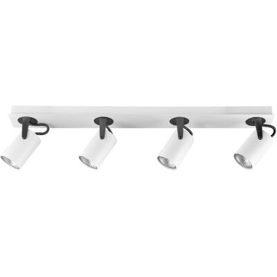Beliani Plafonnier Métal Blanc Noir 4 Lumières - Plafonnier - Publicité Beliani Plafonnier Métal Blanc Noir 4 Lumières - Plafonnier - Publicité
