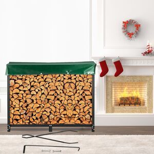 Marque - Râtelier à Bois en Acier avec Housse - 8ft Résistant pour Extérieur - Publicité Marque - Râtelier à Bois en Acier avec Housse - 8ft Résistant pour Extérieur - Publicité