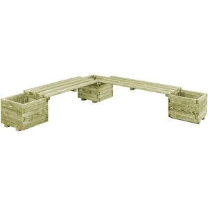 Bois De Pin Imprégné Banc De Jardin À Jardinières Terrasse Banquette Vidaxl - Publicité Bois De Pin Imprégné Banc De Jardin À Jardinières Terrasse Banquette Vidaxl - Publicité