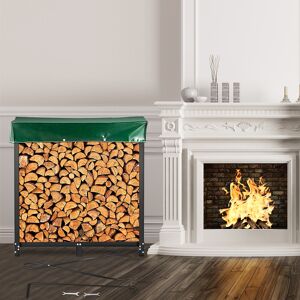 Vevor Range Bûche Abris Bois Chauffage Porte-Bûches Acier Couverture Noir 183 Cm - Publicité Vevor Range Bûche Abris Bois Chauffage Porte-Bûches Acier Couverture Noir 183 Cm - Publicité