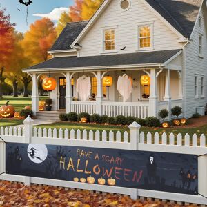 Uxcell Banniere Halloween Pour Cloture Exterieur Garage Jardin Noir - Publicité Uxcell Banniere Halloween Pour Cloture Exterieur Garage Jardin Noir - Publicité