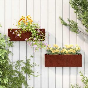Jardinières Murales Bacs À Fleurs Terrasse 2 Pcs Rouillé Acier Corten Vidaxl - Publicité Jardinières Murales Bacs À Fleurs Terrasse 2 Pcs Rouillé Acier Corten Vidaxl - Publicité
