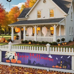 Uxcell Banniere Halloween Pour Cloture Exterieur Garage Jardin Violet Noir - Publicité Uxcell Banniere Halloween Pour Cloture Exterieur Garage Jardin Violet Noir - Publicité