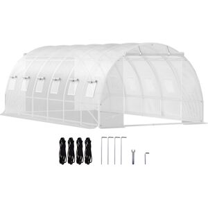 Uimoso Serre Tunnel Cadre Galvanisé Couverture Étanche Plantes 6,1x3x2,1 M Blanc - Publicité Uimoso Serre Tunnel Cadre Galvanisé Couverture Étanche Plantes 6,1x3x2,1 M Blanc - Publicité