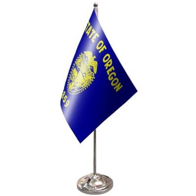 Az Flag Drapeau De Table Prestige Oregon 22x15cm En Satin - Grand Drapeaux De Bureau Eta - Publicité Az Flag Drapeau De Table Prestige Oregon 22x15cm En Satin - Grand Drapeaux De Bureau Eta - Publicité