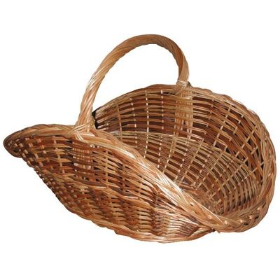 Aubry Gaspard Panier À Bûches En Osier Brut & Buff Marron Pbu1090 - Publicité Aubry Gaspard Panier À Bûches En Osier Brut & Buff Marron Pbu1090 - Publicité