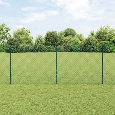 vidaXL Clôture en Chaîne Verte 22 Poteaux en U 1x25m Acier - Publicité vidaXL Clôture en Chaîne Verte 22 Poteaux en U 1x25m Acier - Publicité