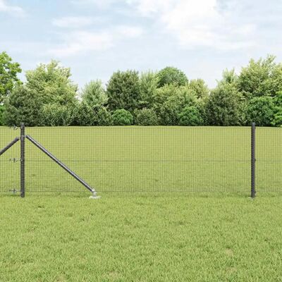 Clôture de jardin vidaXL avec 13 piquets gris 0,5x50 m Acier - Publicité Clôture de jardin vidaXL avec 13 piquets gris 0,5x50 m Acier - Publicité