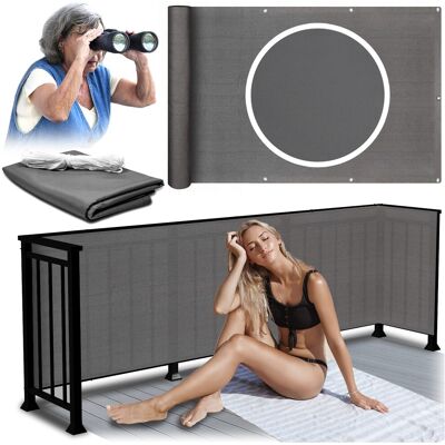 Sans Marque Bâche De Balcon En Polyester 1x7m Gris Foncé - Publicité Sans Marque Bâche De Balcon En Polyester 1x7m Gris Foncé - Publicité