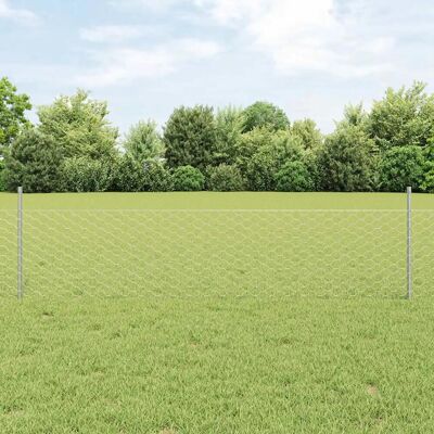 Ensemble de Clôture de Jardin Vidaxl Acier Galvanisé 25x0.5m - Publicité Ensemble de Clôture de Jardin Vidaxl Acier Galvanisé 25x0.5m - Publicité