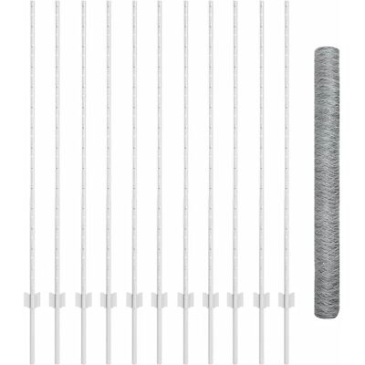 Clôture de jardin 22 pcs Caniveau U 140cm Galvanisé - Clôture - Publicité Clôture de jardin 22 pcs Caniveau U 140cm Galvanisé - Clôture - Publicité