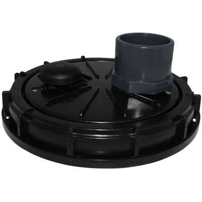 Multicuves Couvercle Diamètre 220 Mm Avec Prise Pvc Droite 63/75 Et Évent - Publicité Multicuves Couvercle Diamètre 220 Mm Avec Prise Pvc Droite 63/75 Et Évent - Publicité