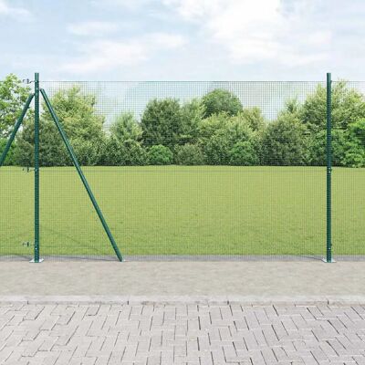 Clôture de Jardin vidaXL 7 Poteaux Vert 1.5x10 m Métal Durable - Publicité Clôture de Jardin vidaXL 7 Poteaux Vert 1.5x10 m Métal Durable - Publicité