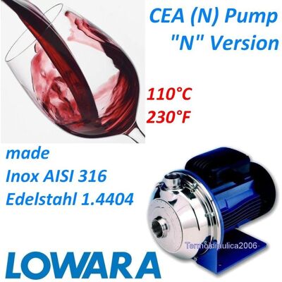 Pompe Centrifuge Monocellulaire Acier Aisi316 Cea210/2n 0,75kw 1hp 3x400v Lowara - Publicité Pompe Centrifuge Monocellulaire Acier Aisi316 Cea210/2n 0,75kw 1hp 3x400v Lowara - Publicité
