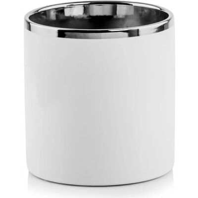 Sans Marque Osłonka Ceramiczna Biało-Srebrna Cylinder 16 Cm - Publicité Sans Marque Osłonka Ceramiczna Biało-Srebrna Cylinder 16 Cm - Publicité