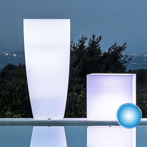 Tekcnoplast Grand Pot De Fleurs Lumineux Rond Haut H90 Résine Avec Lampe Bleue Made In Italy - Publicité Tekcnoplast Grand Pot De Fleurs Lumineux Rond Haut H90 Résine Avec Lampe Bleue Made In Italy - Publicité