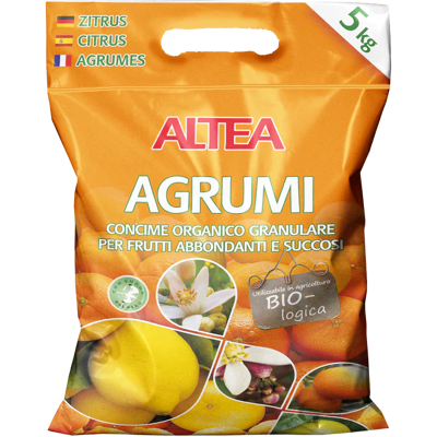 Altea Agrumi Engrais Granulaire Biologique Pour Agrumes Et Kiwis 5 Kg - Publicité Altea Agrumi Engrais Granulaire Biologique Pour Agrumes Et Kiwis 5 Kg - Publicité