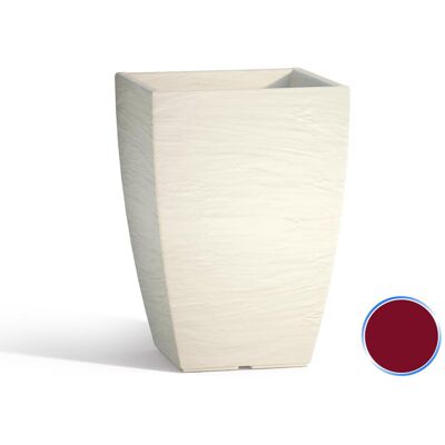 MONACIS Pot Square Adone - Décoration Jardin, 40cm, Bordeaux - Publicité MONACIS Pot Square Adone - Décoration Jardin, 40cm, Bordeaux - Publicité